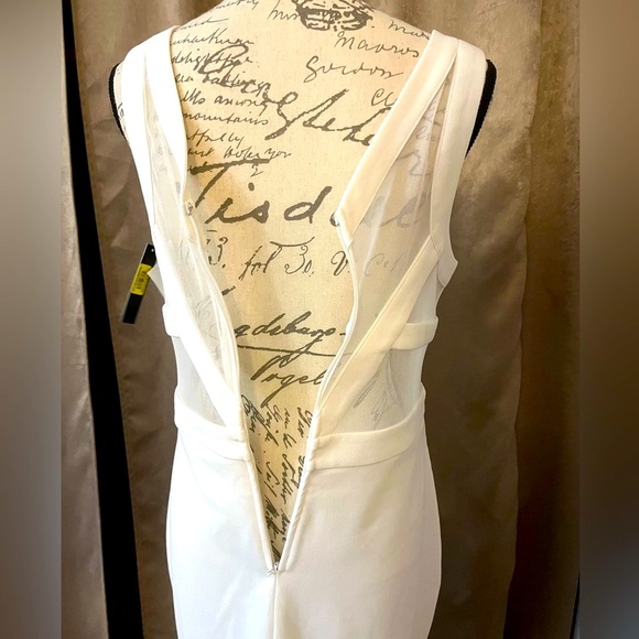 NWT Xtraordinary White Bodycon Mini Dress, Sheer Mesh Back, XL Juniors, 8 womens - Picture 9 of 16
